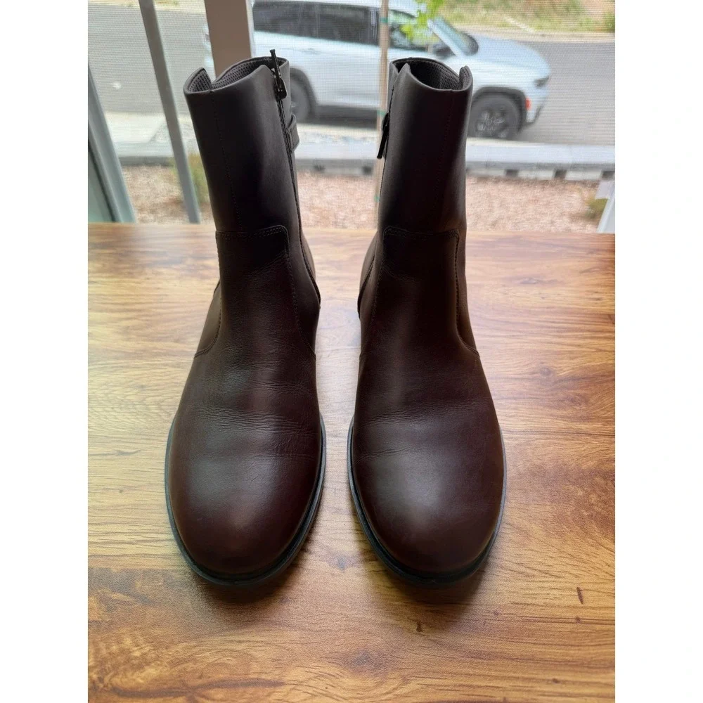 ECCO Touch 15 Hydromax Brown Leather Ankle Boots Women's 10.5 NWOTS